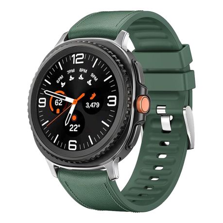 Hybrid Leather Silicone Band compatible with Samsung Galaxy Watch 8/Classic